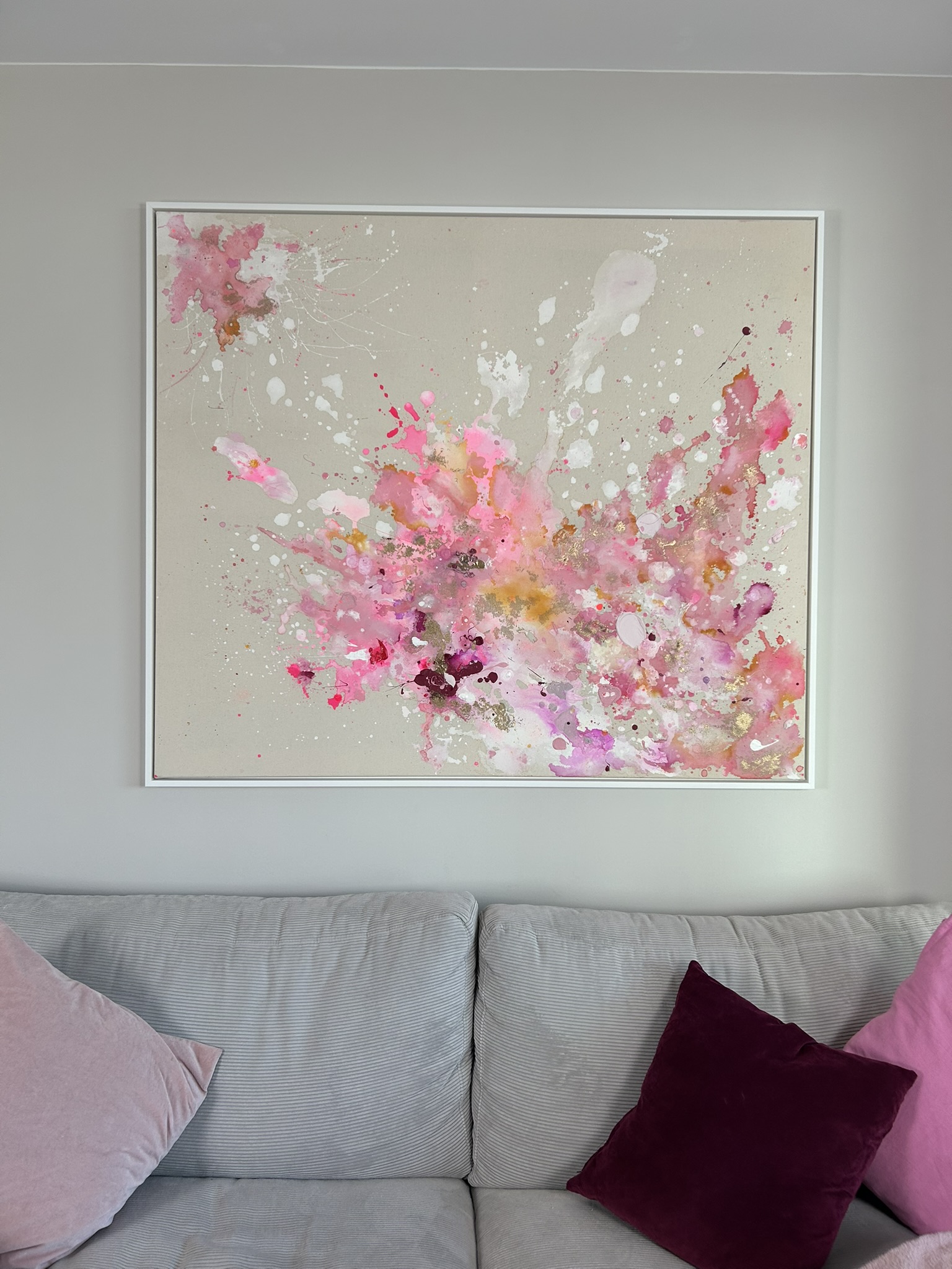 Pure, 2025, Acryl und Gold auf roher Baumwollleinwand, Ansicht 7